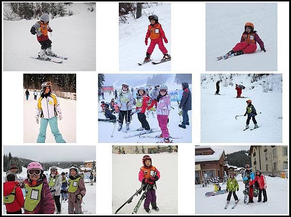 Children skiing