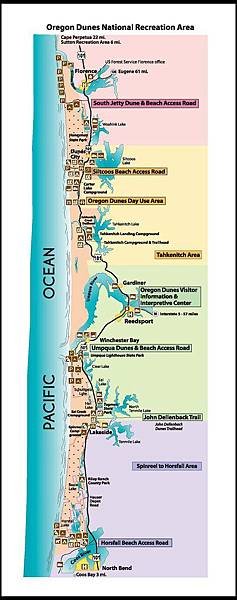 Map for Oregon Dunes Natiional Recreation Area