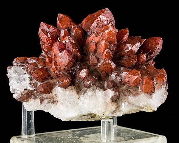 Deeply Saturated RED QUARTZ Sharply Terminated Crystals China-4