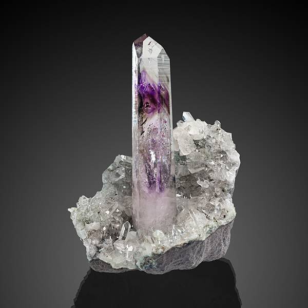 Quartz var. Amethyst with Smoky phantoms Goboboseb Mountains, Brandberg Area, Dâures