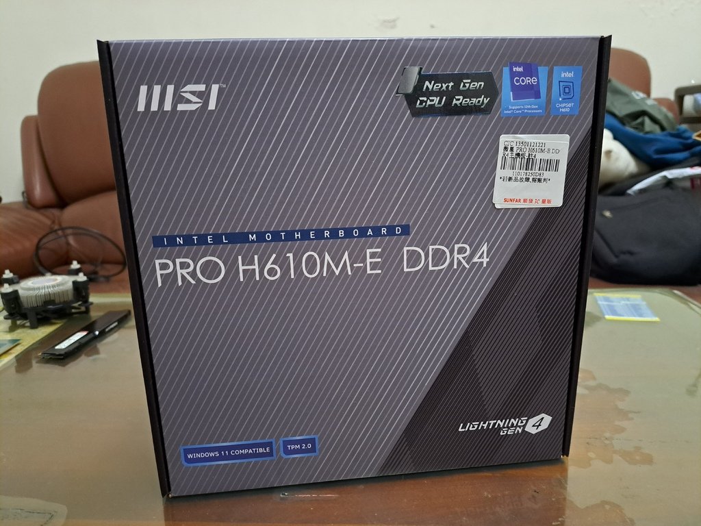 【電腦組裝】i3-12100+MSI H610M-E+DDR