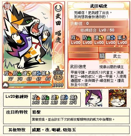0 - 信喵之野望 - 貓戰記 - 00 武田信虎(譽)