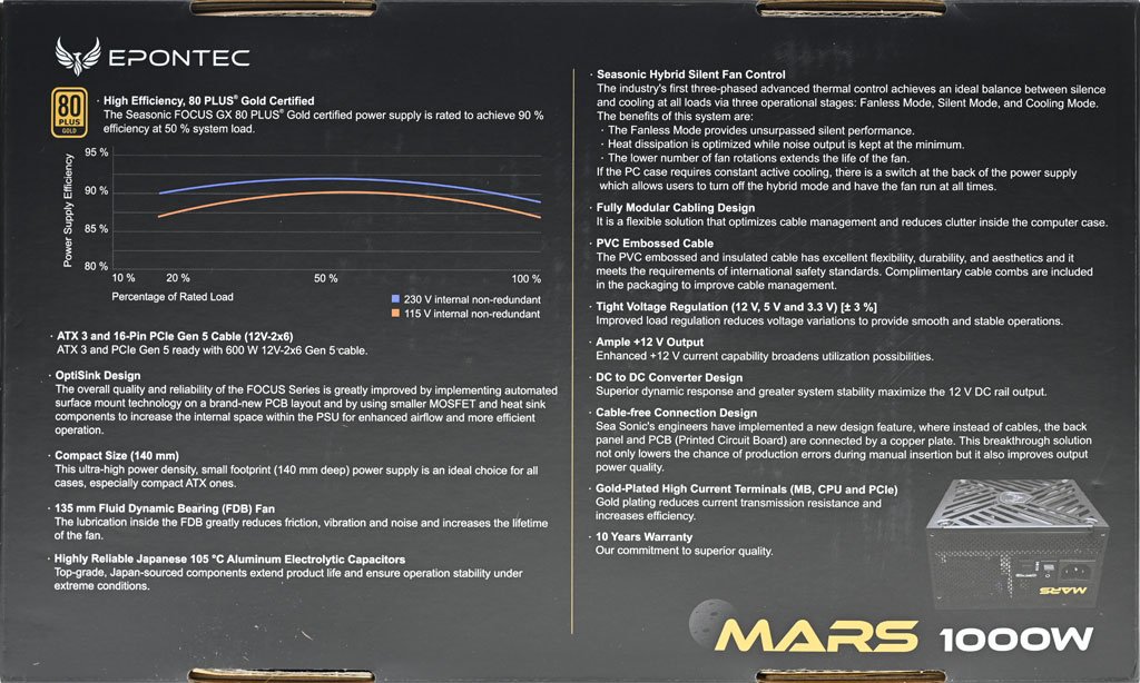 EPONTEC MARS 1000W ATX 3金牌全模組化