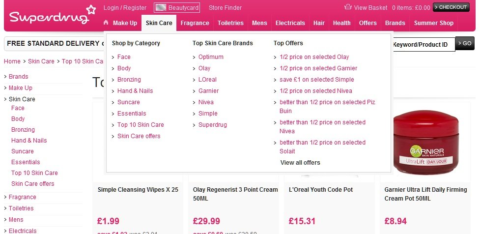 superdrug skin care