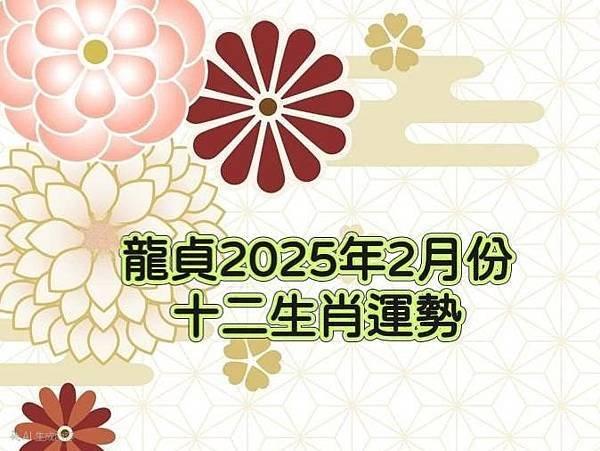 龍貞 2025年2月份12生肖運勢