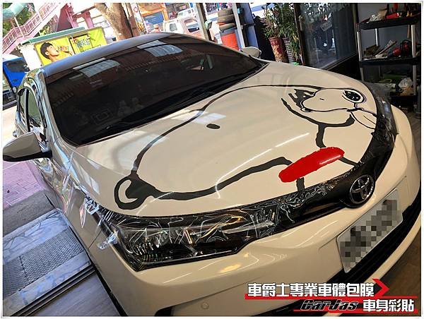 TOYOTA ALTIS 客製化SNOOPY 史努比 引擎蓋彩貼 前檔貼