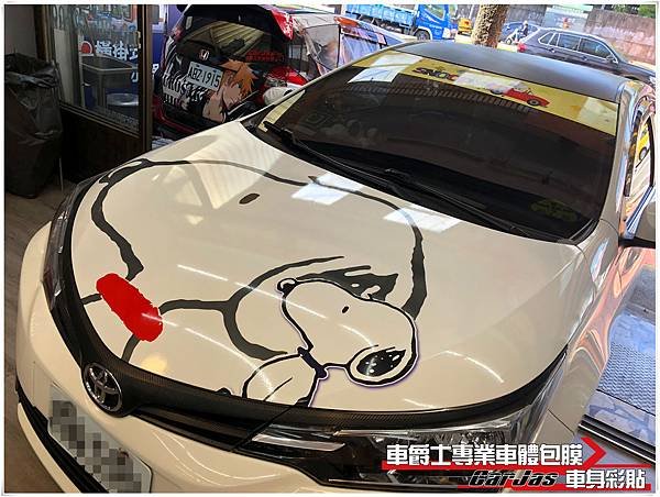 TOYOTA ALTIS 客製化SNOOPY 史努比 引擎蓋彩貼 前檔貼