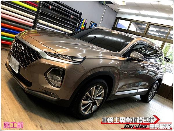 HYUNDAI SANTA FE 山土匪 客製化變形金剛全車車身彩貼、高亮黑車頂＆後視鏡、車燈燻黑改色包膜