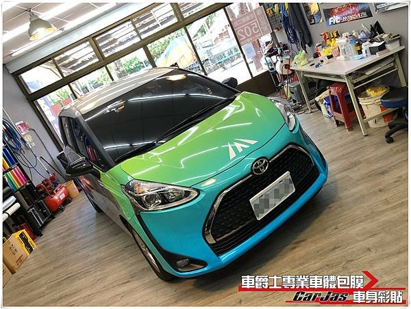 車爵士車體包膜車身彩貼-TOYOTA SIENTA  閎康科技公務車客製化企業形象車體廣告車身彩貼