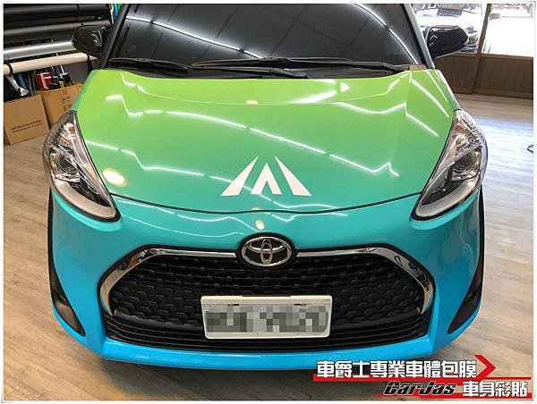 車爵士車體包膜車身彩貼-TOYOTA SIENTA  閎康科技公務車客製化企業形象車體廣告車身彩貼