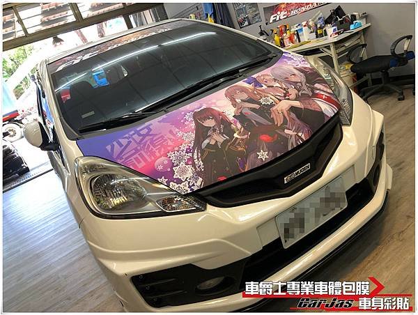 車爵士車體包膜車身彩貼-HONDA FIT 少女前線 引擎蓋彩貼 前檔貼