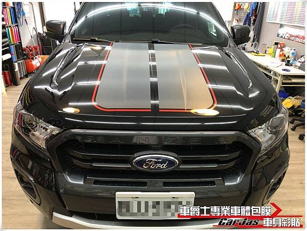 車爵士車體包膜車身彩貼 FORD RANGER 皮卡 客製化運動線條車身彩貼