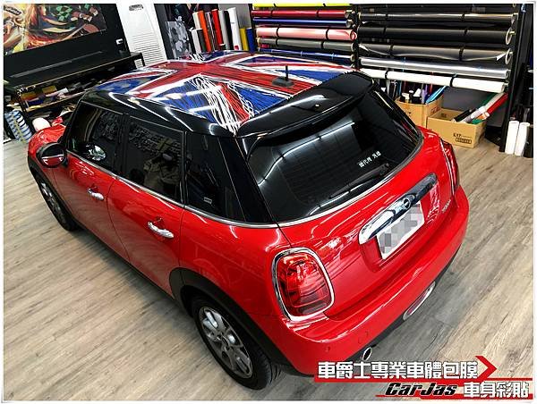 車爵士車體包膜車身彩貼 MINI COOPER 客製化米字旗車頂彩貼