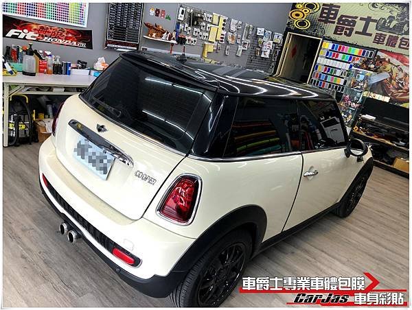 車爵士車體包膜車身彩貼-MINI COOPER 英國旗車頂彩貼