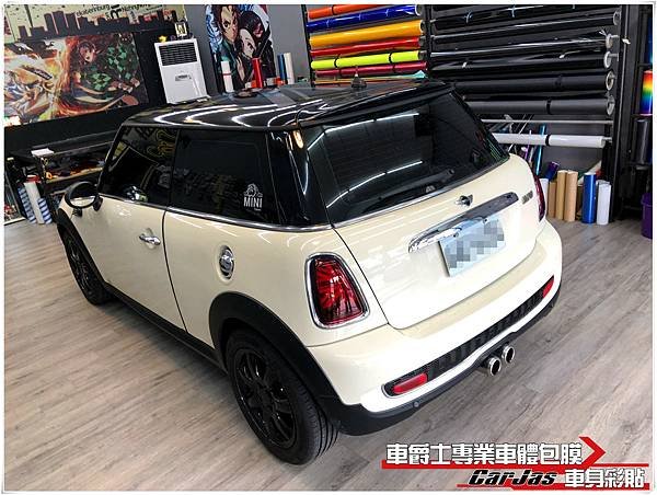 車爵士車體包膜車身彩貼-MINI COOPER 英國旗車頂彩貼