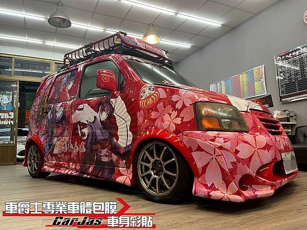 車爵士車體包膜車身彩貼-SUZUKI SOLIO 客製化花魁痛車全車彩貼