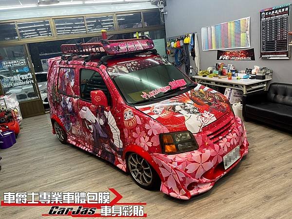 車爵士車體包膜車身彩貼-SUZUKI SOLIO 客製化花魁痛車全車彩貼