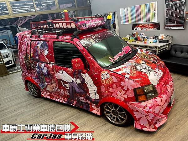 車爵士車體包膜車身彩貼-SUZUKI SOLIO 客製化花魁痛車全車彩貼