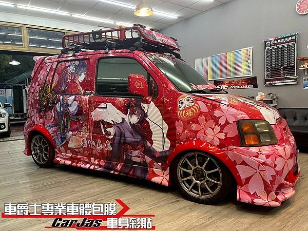 車爵士車體包膜車身彩貼-SUZUKI SOLIO 客製化花魁痛車全車彩貼