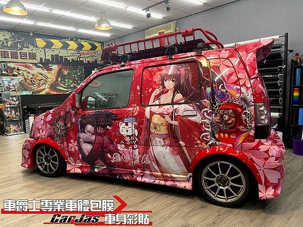 車爵士車體包膜車身彩貼-SUZUKI SOLIO 客製化花魁痛車全車彩貼