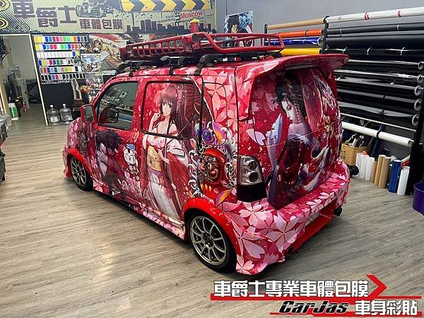 車爵士車體包膜車身彩貼-SUZUKI SOLIO 客製化花魁痛車全車彩貼