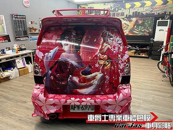 車爵士車體包膜車身彩貼-SUZUKI SOLIO 客製化花魁痛車全車彩貼