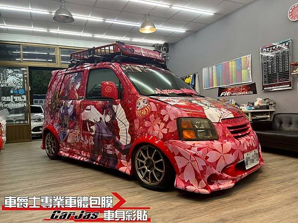 車爵士車體包膜車身彩貼-SUZUKI SOLIO 客製化花魁痛車全車彩貼