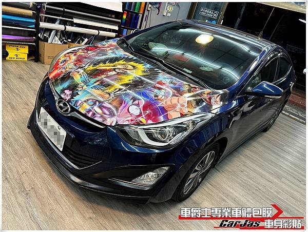 車爵士車體包膜車身彩貼-HYUNDAI ELANTRA  航海王 魯夫引擎蓋彩貼