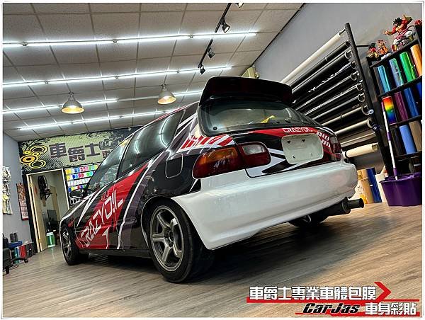 車爵士車體包膜車身彩貼-HONDA CIVIC K8客製化瘋油網廠車彩貼