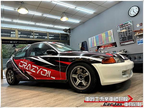 車爵士車體包膜車身彩貼-HONDA CIVIC K8客製化瘋油網廠車彩貼