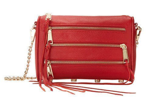 Rebecca Minkoff Mini M.A.C./mini 5 zip紅色金鍊拉鍊流蘇肩斜背包