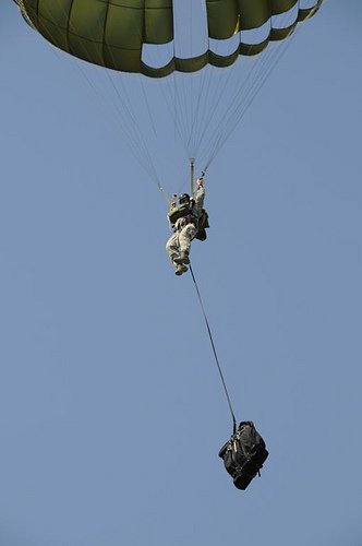 Airborne Soldier With Paratrooper Folding BIke