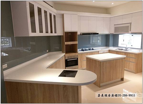 台中廚具-西屯區黎明路ㄇ字型廚具+中島1