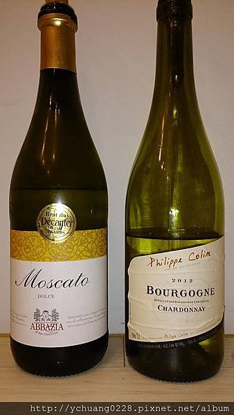 Abbasia Moscato , Philippe Colin Bourgogne Chardonnay 2012