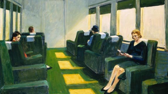 Edward Hopper - Chair Car by1965  Oil on canvas, 40 x 50 inches; Private collection