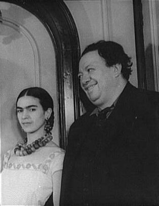 Frida Kahlo with Diego Rivera in 1932, by Carl Van Vecht