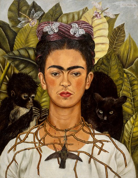 Frida Kahlo - Self-Portrait with Thorn Necklace and Hummingbird, 1940