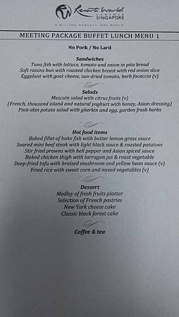 buffet lunch menu