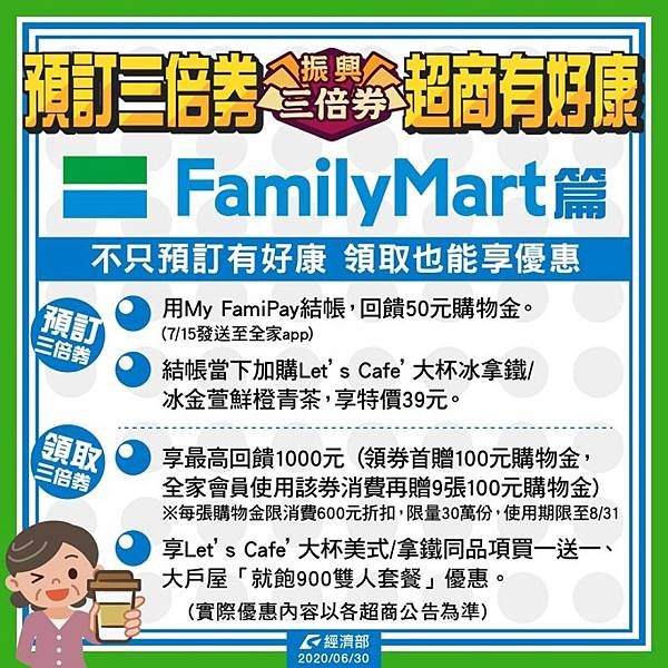 振興三倍券-超商有好康 全家 Family Mart 篇 