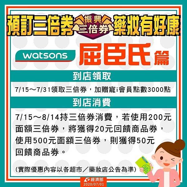 振興三倍券-藥妝有好康 屈臣氏篇