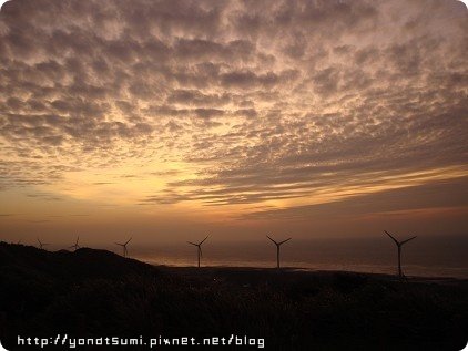 抓到最後的一點夕陽