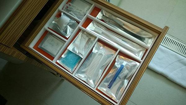 很完整的備品，東西不夠也可以請房務人員再送過來