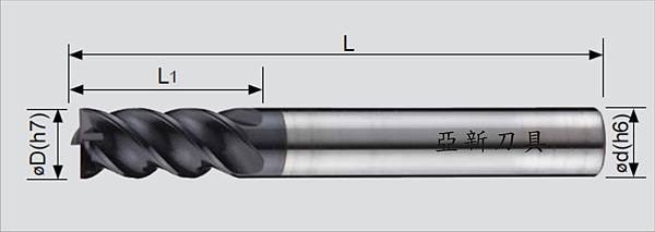 鎢鋼 4刃 重切削立銑刀