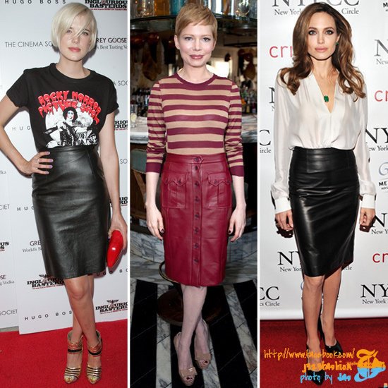 Celebrities-Leather-Skirts