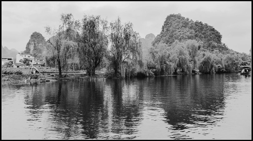 P1040447  世外桃源 桃花源記 bw