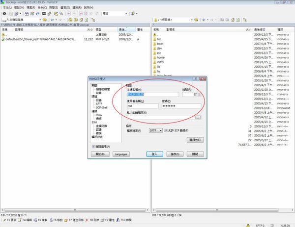 WinSCP 的 SSH 連線